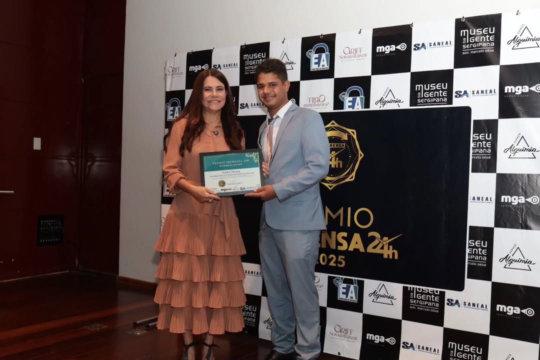 André Moura é homenageado no Prêmio Imprensa 24h por atuação histórica em prol de Sergipe
